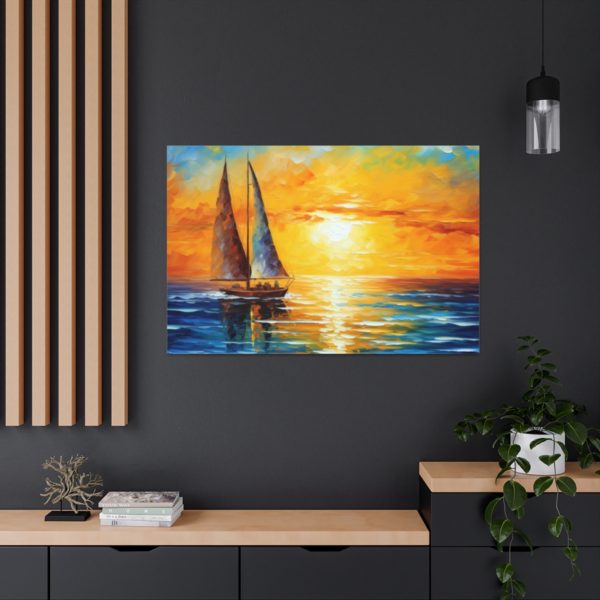Sailboat with Sunset (Canvas Gallery Wrap)