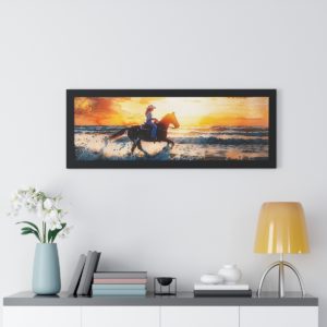 Beach Beauty on Horseback One - Framed Art Print
