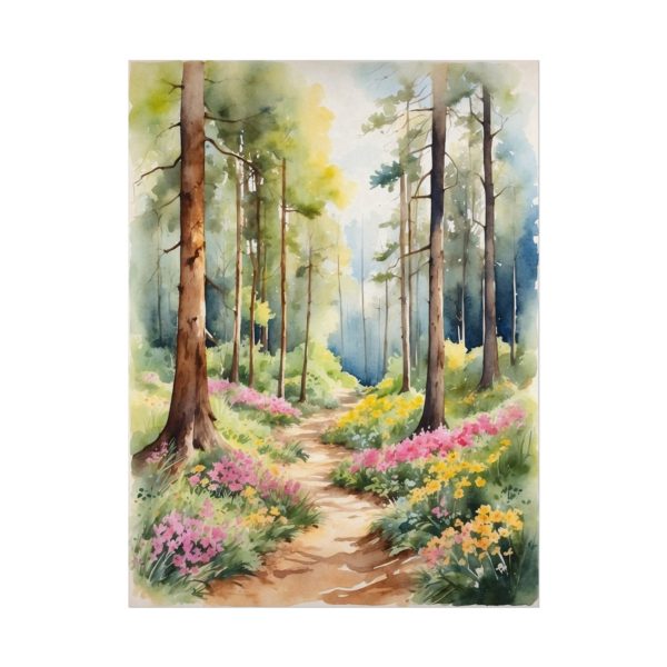 Sunny Spring Day Twin Trail - Textured Watercolor Art Print