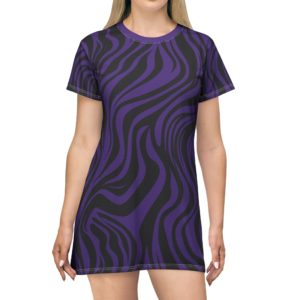 Purple Zebra T-Shirt Dress