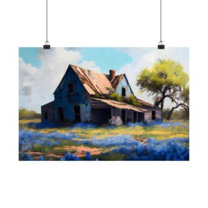 Bluebonnet Homestead 2 Fine Art Print