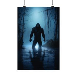 Bigfoot in Blue Moonlight - Matte Poster