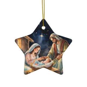 The Nativity Scene - Ceramic Ornament, 4 Shapes