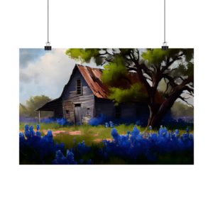 Bluebonnet Homestead 3 Fine Art Print