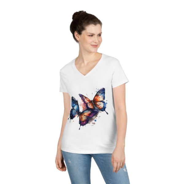 Splash of Butterflies (Ladies' V-Neck T-Shirt)