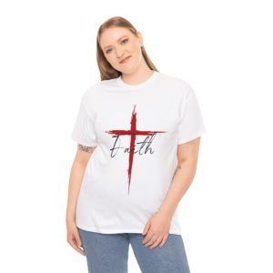 Faith with Cross - Unisex Heavy Cotton Tee