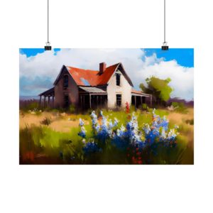 Bluebonnet Homestead 1 Fine Art Print