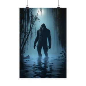 Bigfoot in Blue Green Swamp - Matte Poster