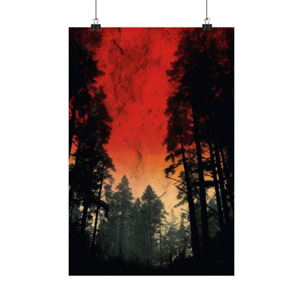 Into the Dark Red Woods - Matte Poster