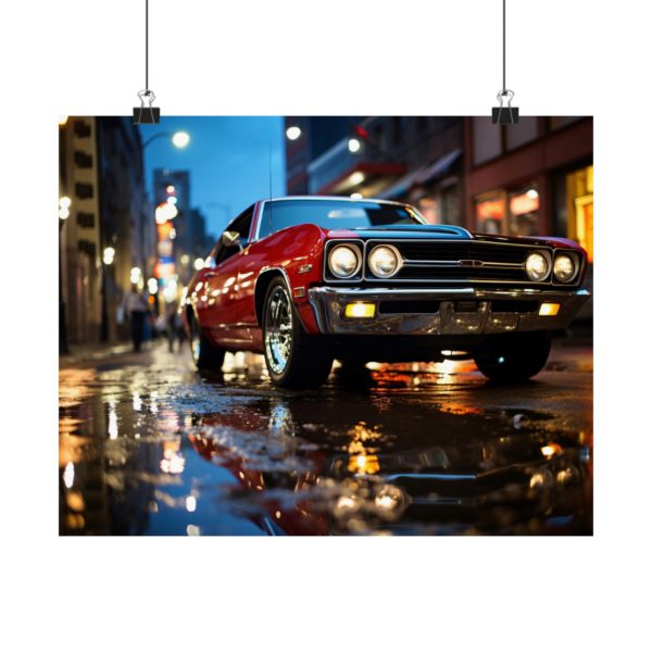 Timeless Elegance: Regal Red 66 Chevy Malibu (Premium Matte horizontal poster)