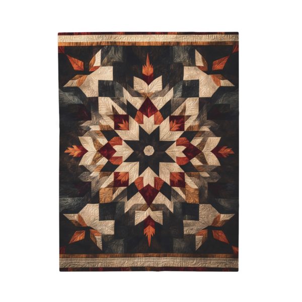 Autumn Native American Style - Velveteen Plush Blanket