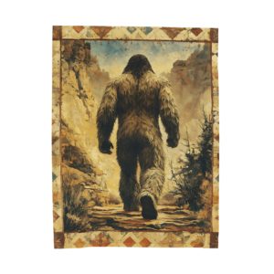 Bigfoot, the First American, Southwest Style - Velveteen Plush Blanket