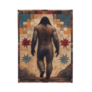 Bigfoot, the Original Native American, Sasquatch Style Velveteen Plush Blanket